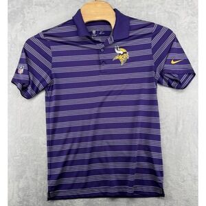 Nike Dri-Fit On Field Minnesota Vikings Purple Golf Polo‎ Shirt NFL Men's Size S